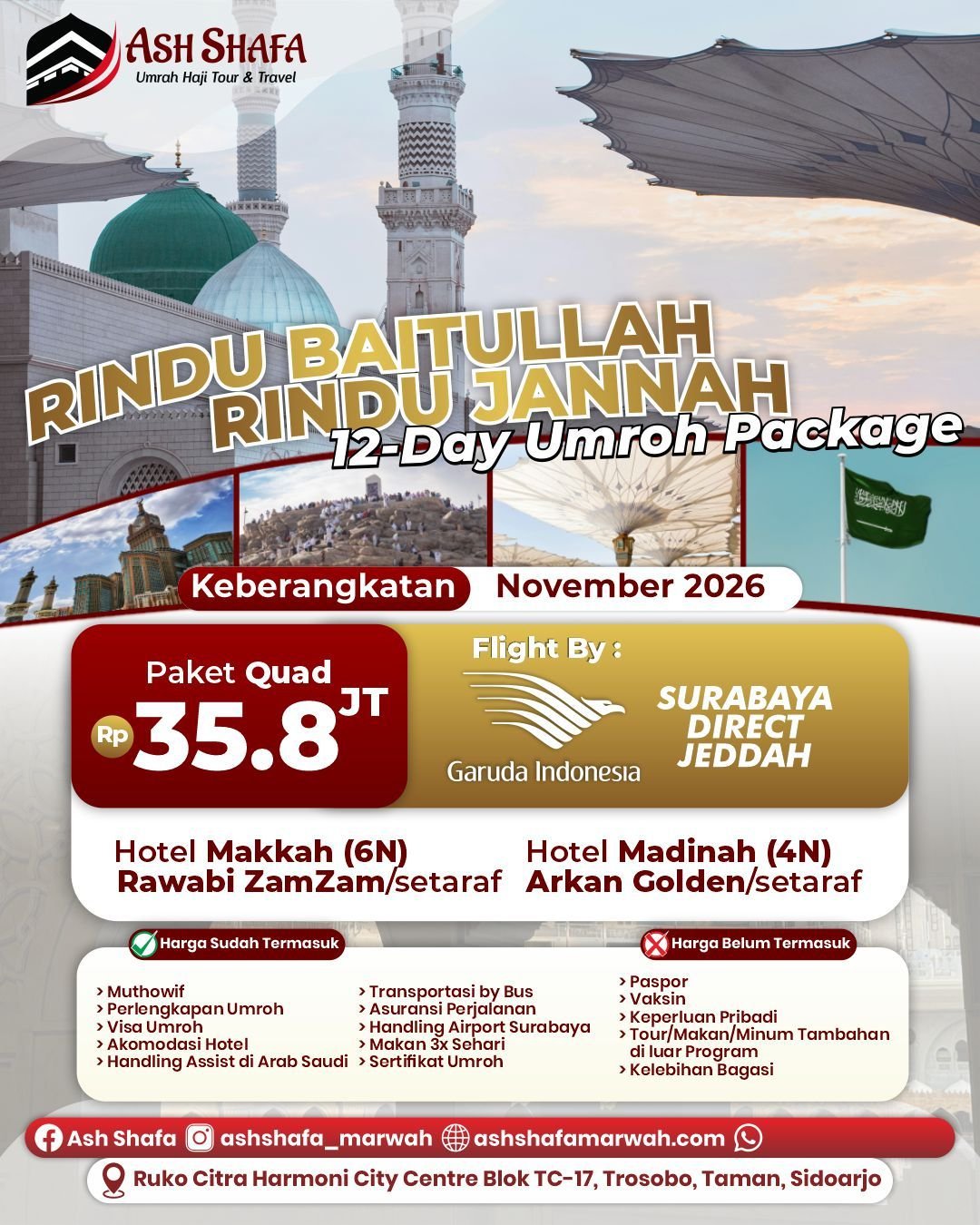 UMROH AKHIR TAHUN BULAN NOVEMBER 2026 12 HARI